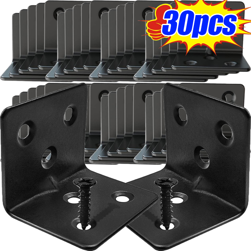 Furniture Hardware Black - 10/30 шт. черный L-образный угловой код,