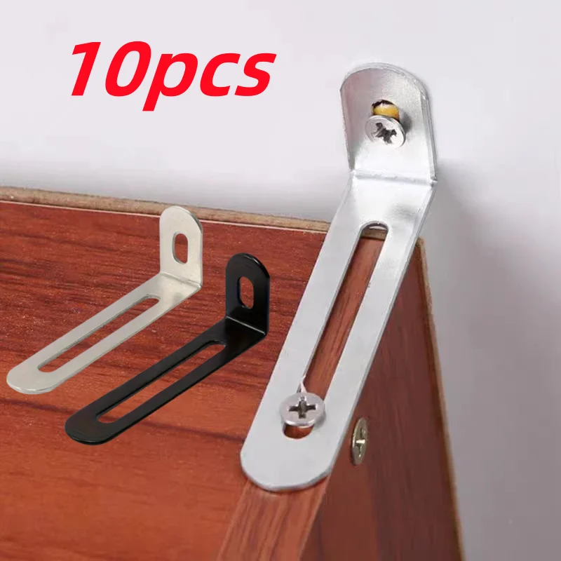 Furniture Hardware Black - 10 шт. L-образные регулируемые уголки, черные