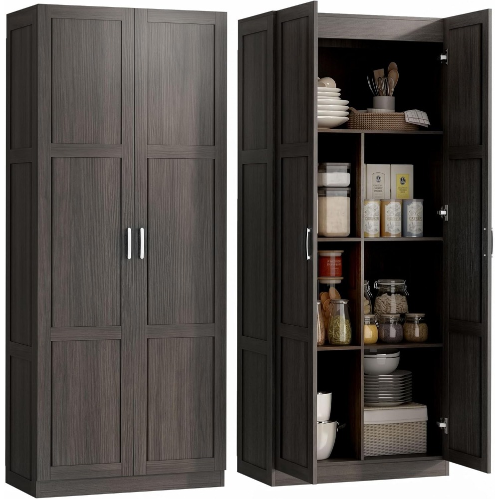 Soft Close Hinge - HOMCOM 71-дюймовый высокий кухонный шкаф-кладовка с