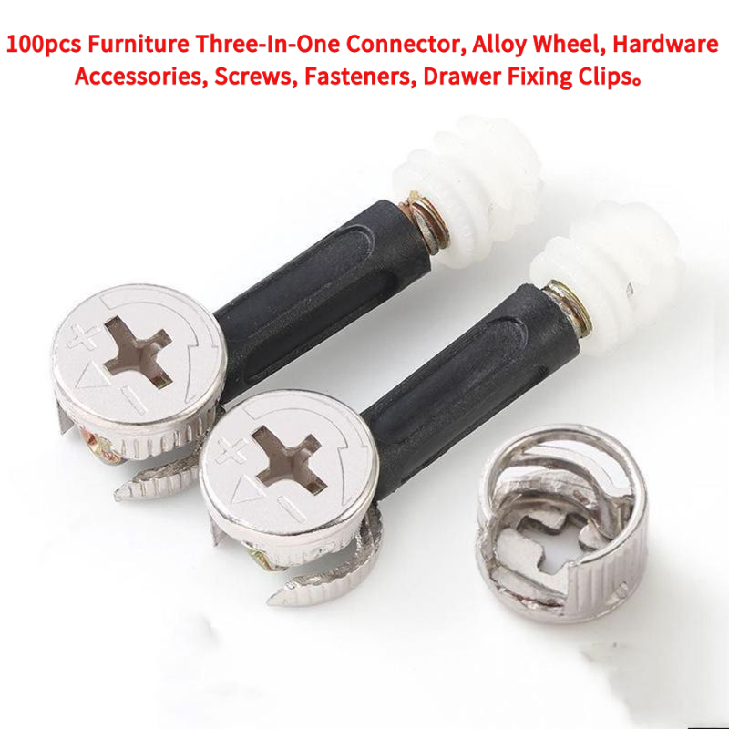 Furniture Hardware Fixing Screws - 100 шт. мебельных соединителей «три в