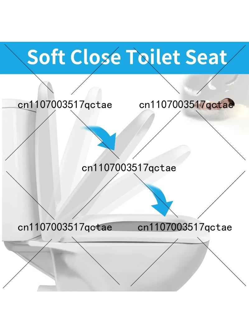 Soft Close Hinge - Квадратное усиленное сиденье для унитаза с