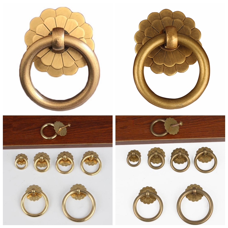Антикварные латунные кольцевые – обзор и цена Drawer Pull Gold