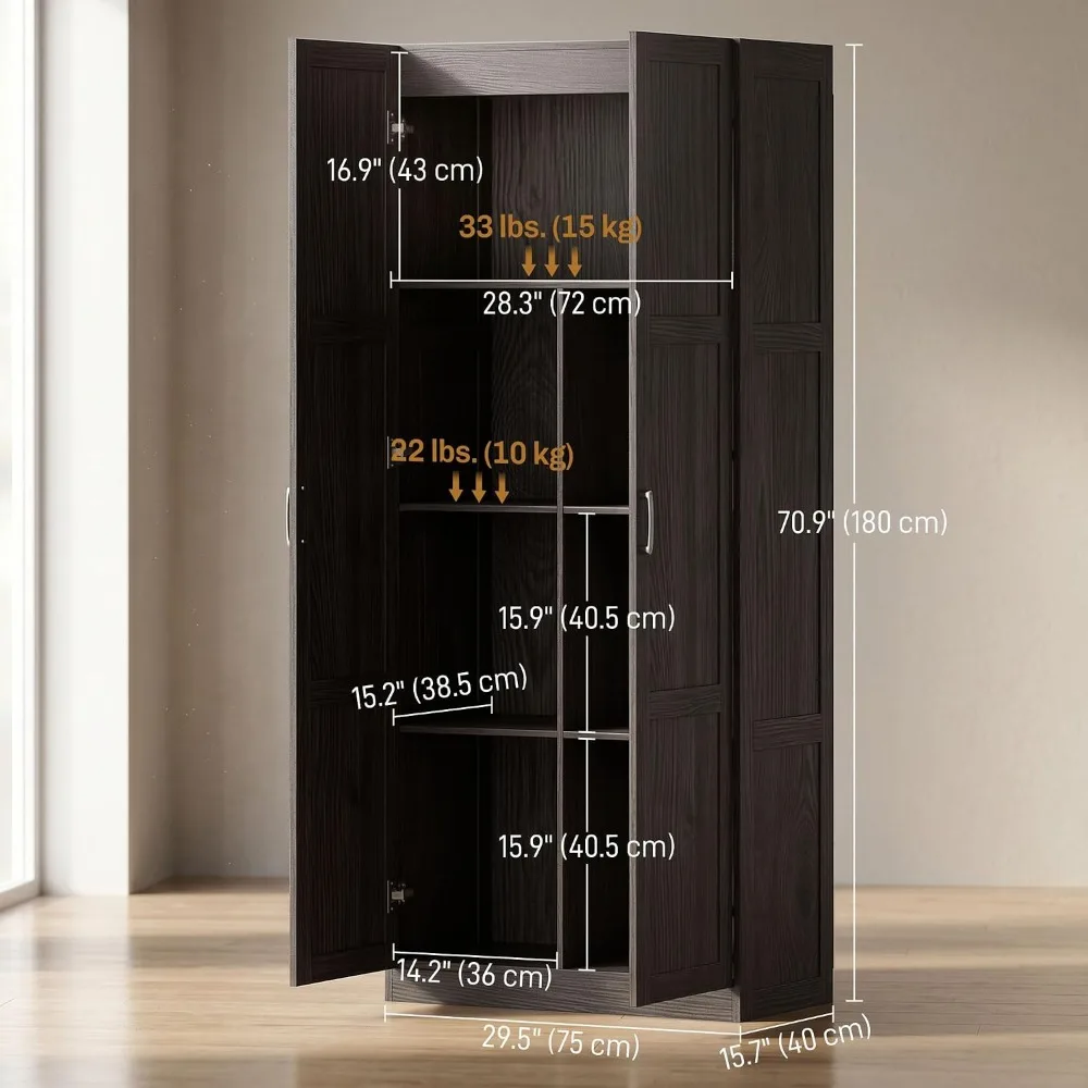 HOMCOM 71-дюймовый высокий кух – обзор и цена Soft Close Hinge