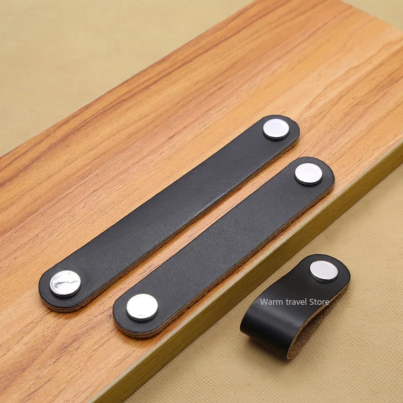 1 шт., кожаная ручка, ручки дл – обзор и цена Furniture Hardware Black