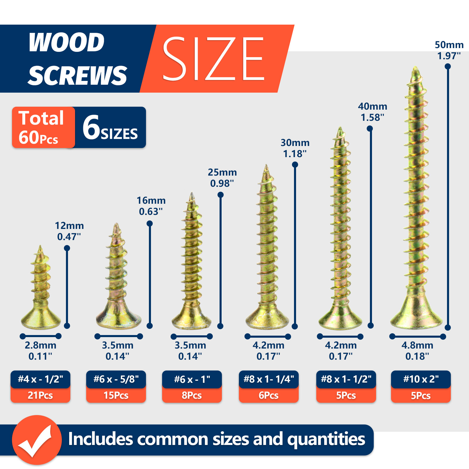 Комплект винтов по дереву высо – обзор и цена Furniture Hardware Fixing Screws